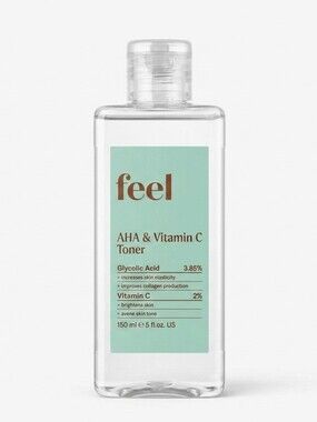 Feel Beauty AHA & Vitamin C Toner Glycolic Acid Resurfacing Full Size 5oz